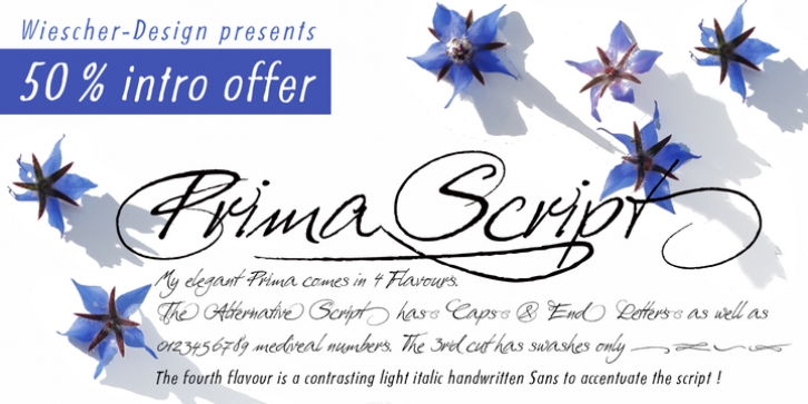 Prima Script font preview