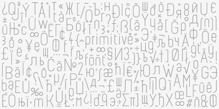 Primitive font preview