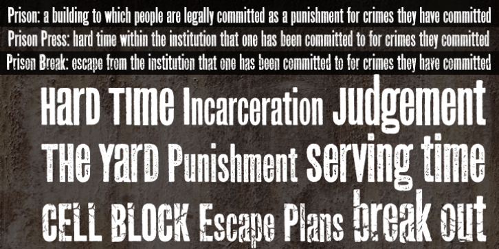 Prison AOE font preview