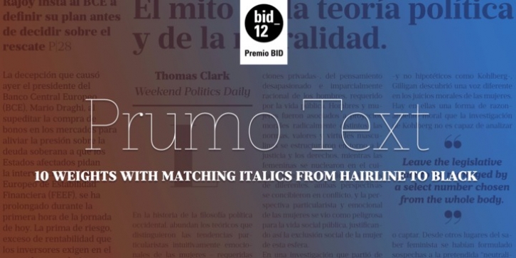 Prumo Text font preview