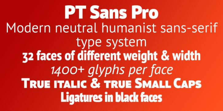 PT Sans Pro font preview