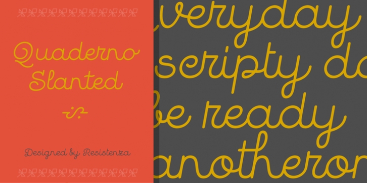 Quaderno Slanted font preview