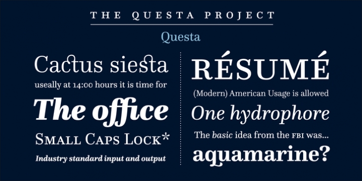 Questa Serif font preview