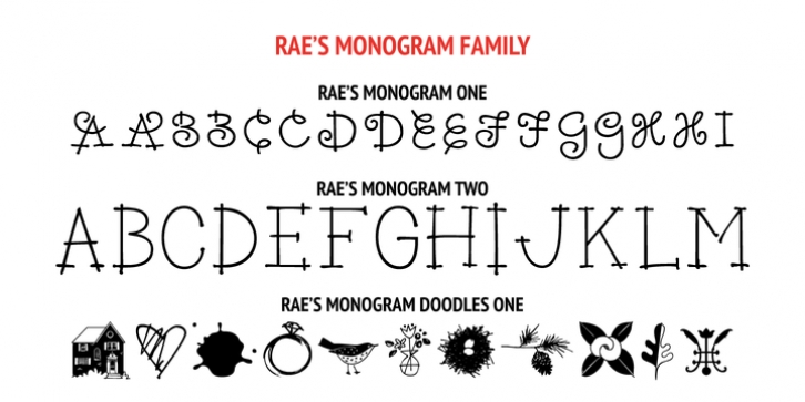 Rae's Monogram Family font preview