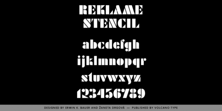 Reklame Stencil font preview