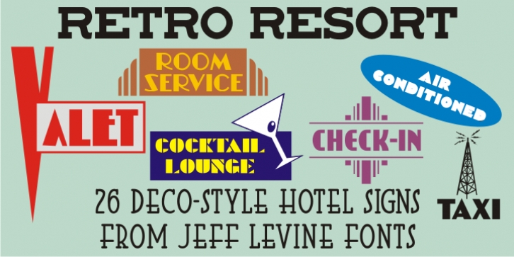 Retro Resort JNL font preview