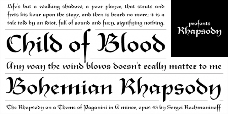 Rhapsody font preview