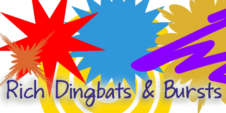 Rich Dingbats &  Bursts font preview