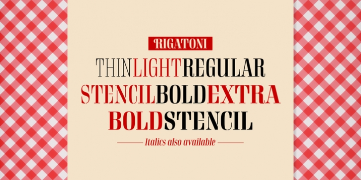 Rigatoni font preview