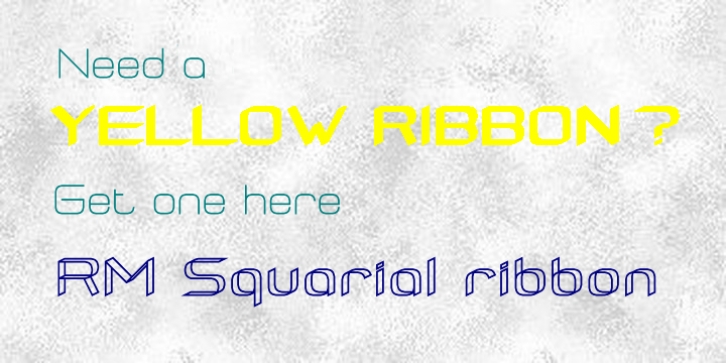 RM Squarial Ribbon font preview