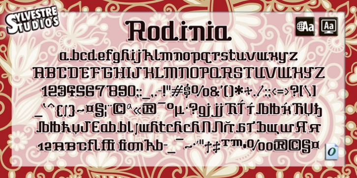 Rodinia font preview