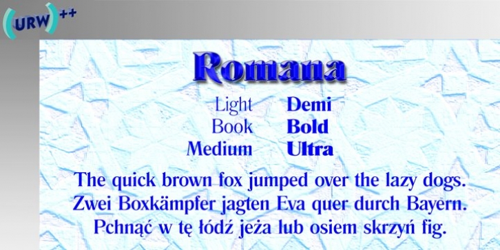 Romana font preview