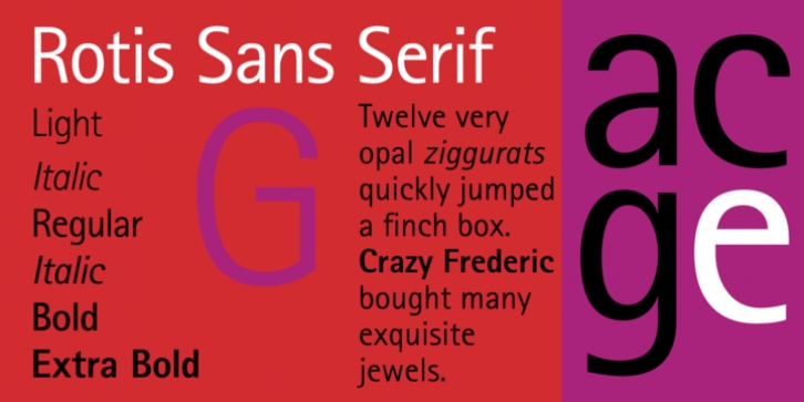 Rotis Sans Serif font preview