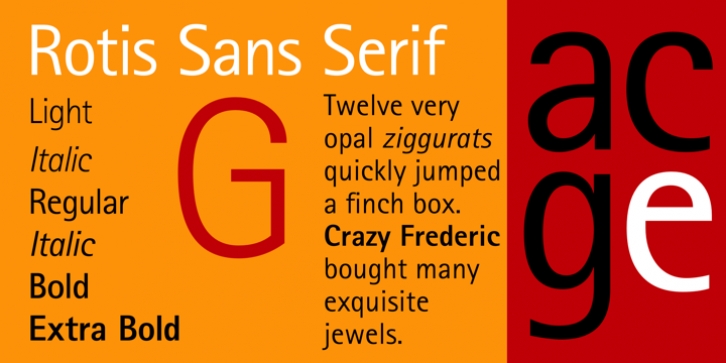 Rotis SansSerif font preview