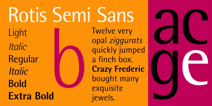 Rotis SemiSans font preview