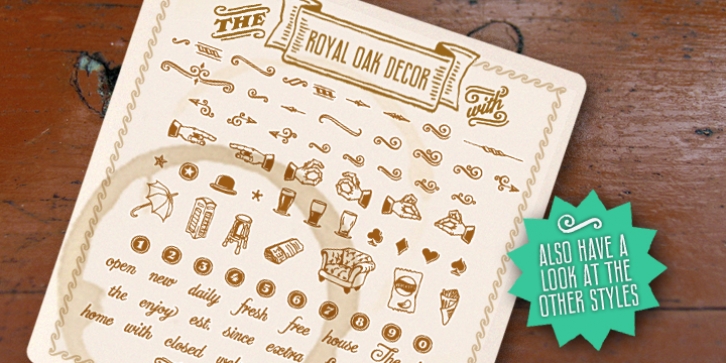 Royal Oak Decor font preview