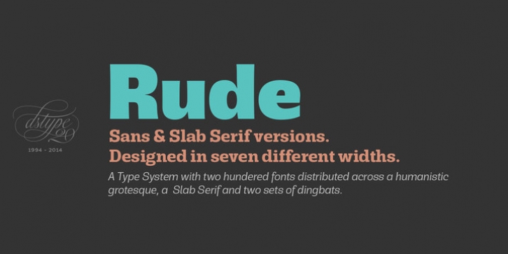 Rude Condensed font preview