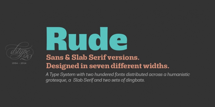 Rude SemiWide font preview