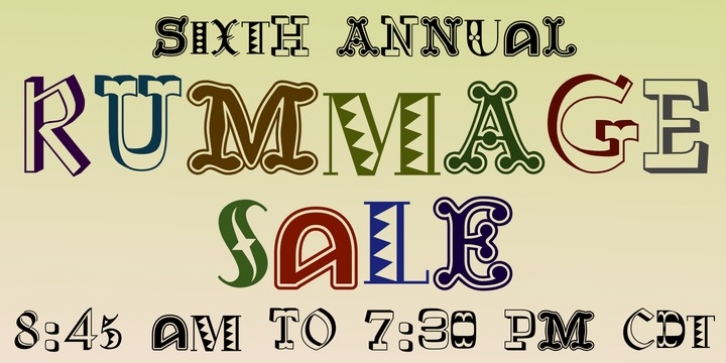 Rummage Sale font preview