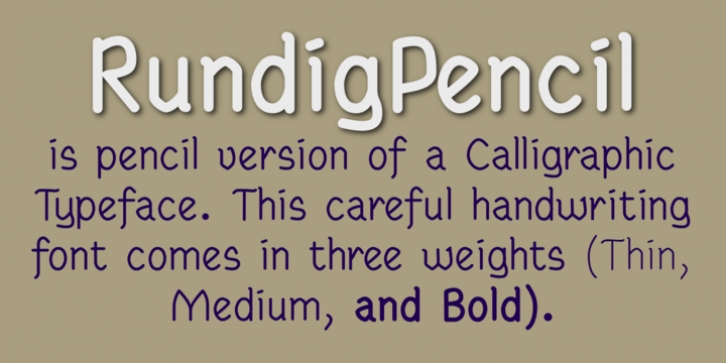 Rundig Pencil font preview