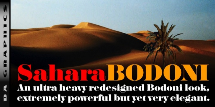 Sahara Bodoni font preview