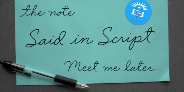 Said In Script font preview