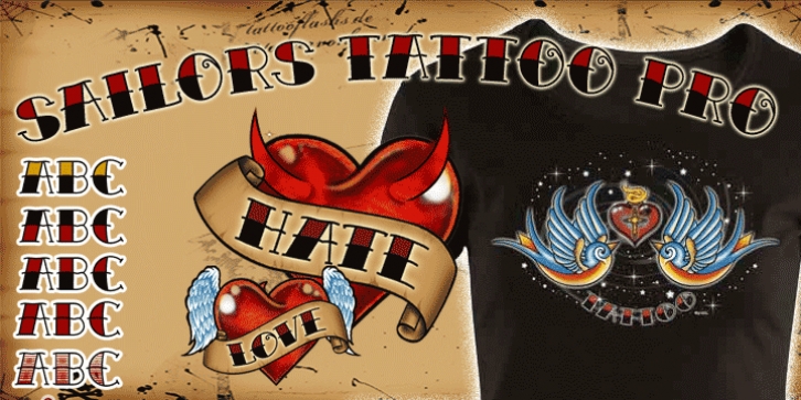 Sailors Tattoo Pro font preview