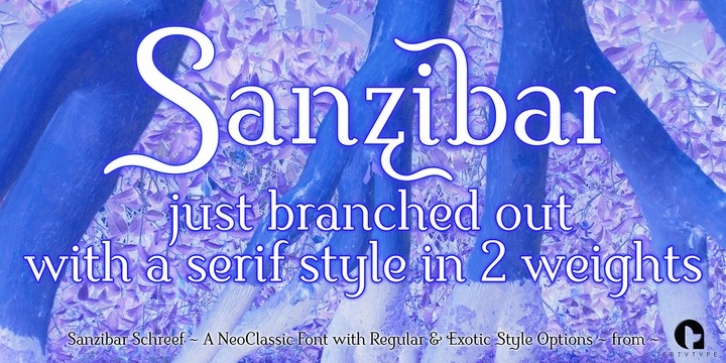 Sanzibar Schreef font preview