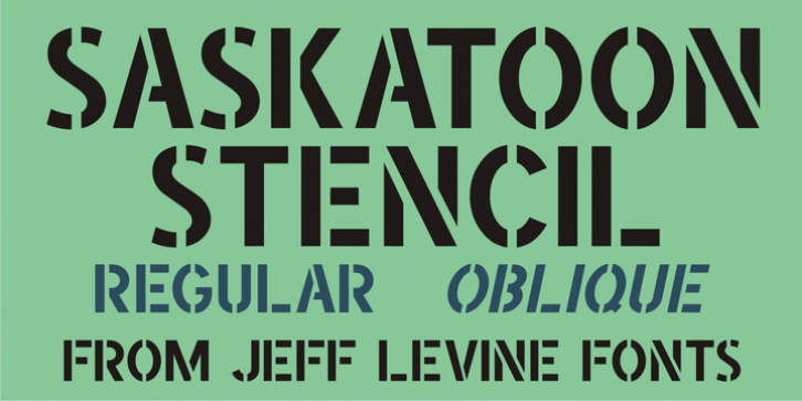 Saskatoon Stencil JNL font preview