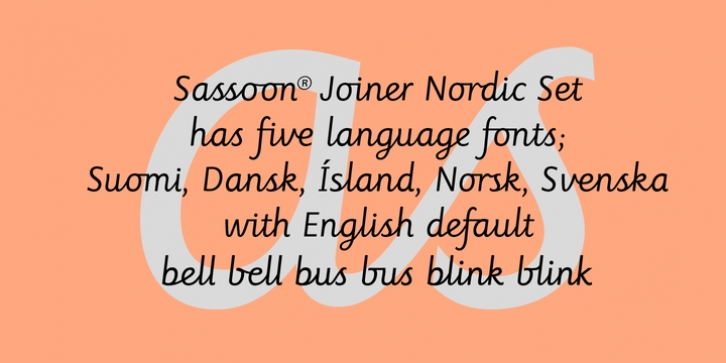 Sassoon Joined NORDIC font preview