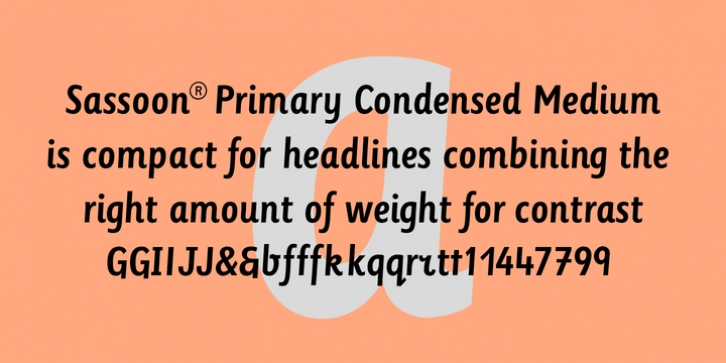 Sassoon Primary Cond font preview