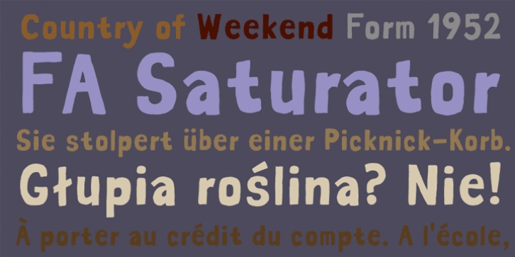 Saturator FA font preview