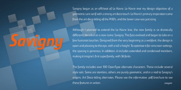 Savigny font preview