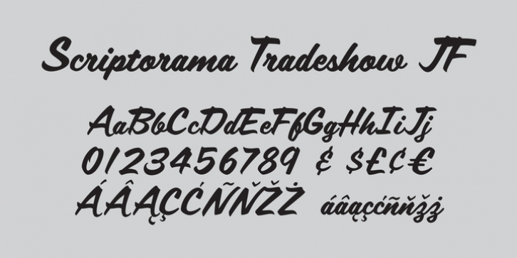 Scriptorama JF Tradeshow font preview