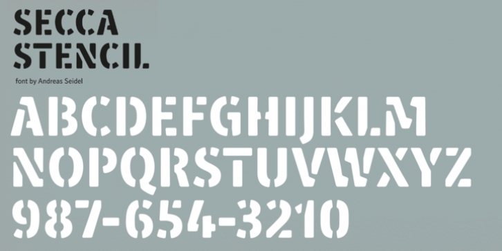 Secca Stencil font preview