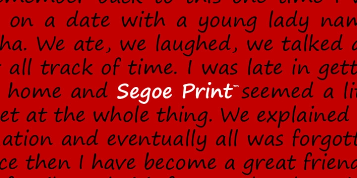 Segoe Print font preview