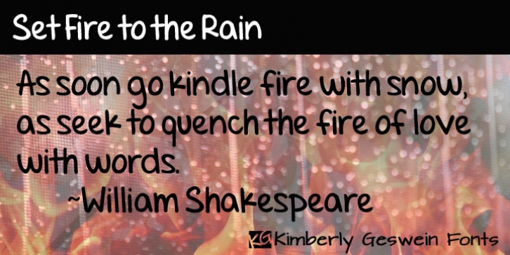 Set Fire To The Rain font preview