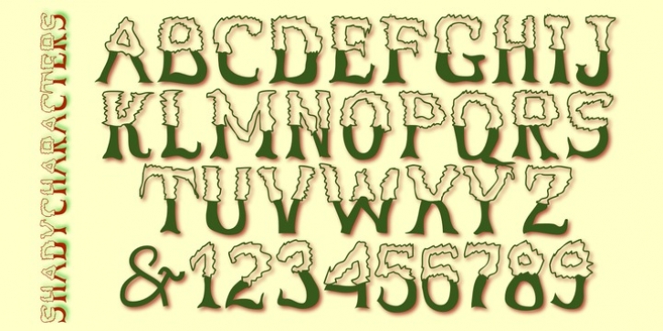 ShadyCharacters font preview