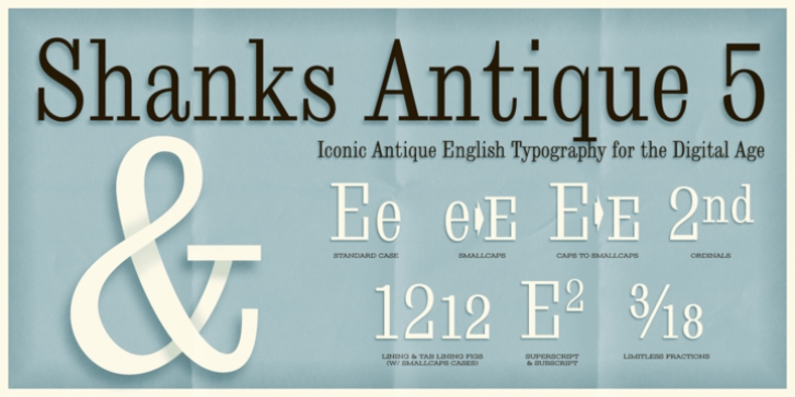 Shanks Antique 5 AOE Pro font preview