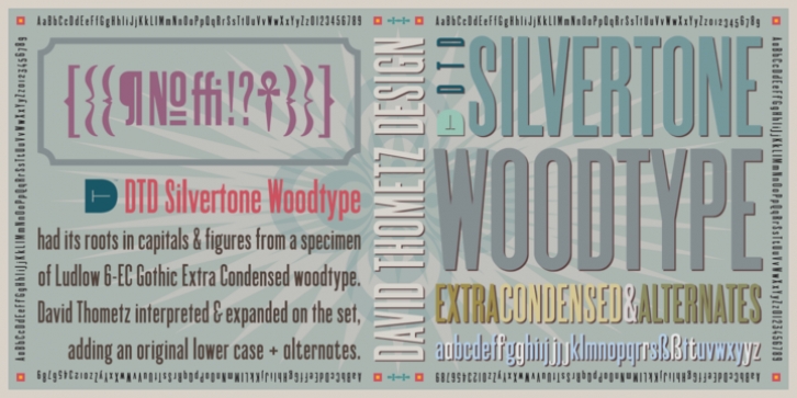 Silvertone Woodtype font preview