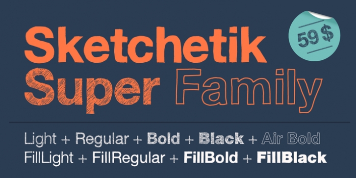 Sketchetik Fill font preview