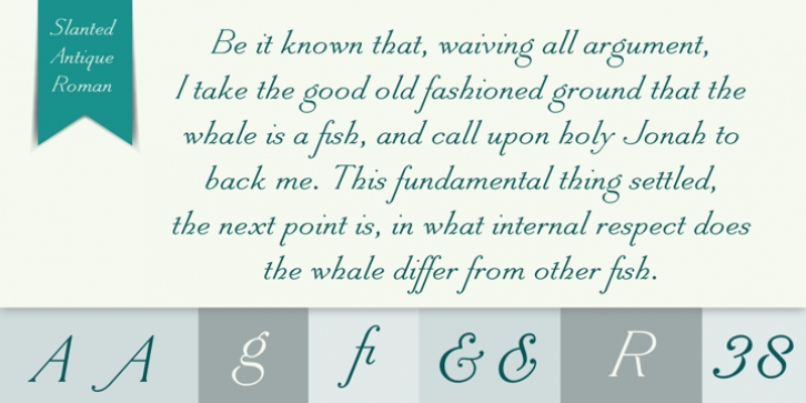 Slanted Antique Roman font preview