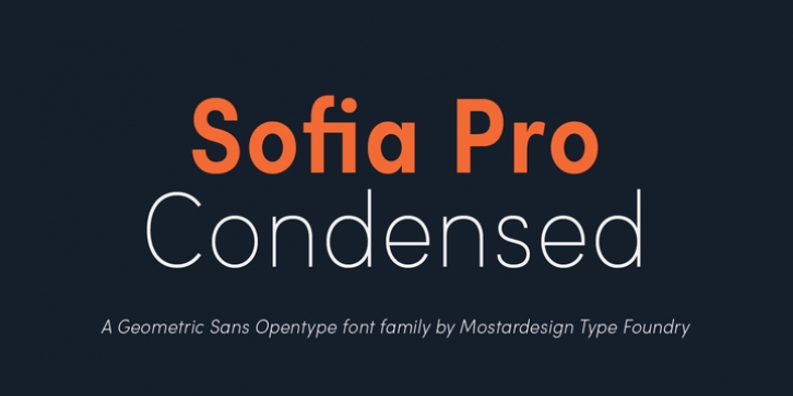 Sofia Pro Condensed font preview