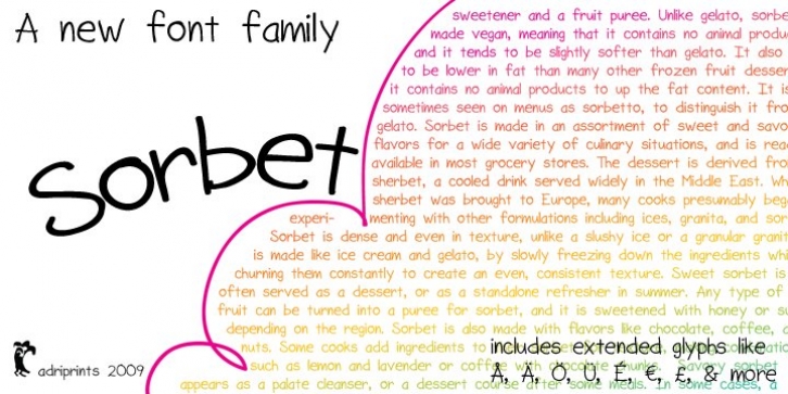 Sorbet font preview