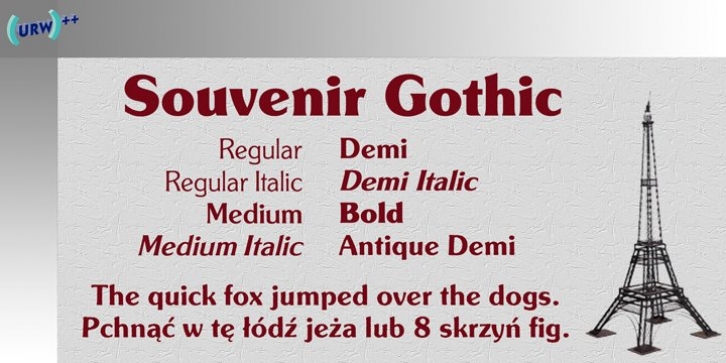 Souvenir Gothic font preview