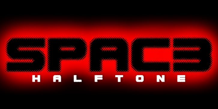Spac3 Halftone font preview