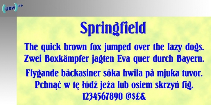 Springfield font preview