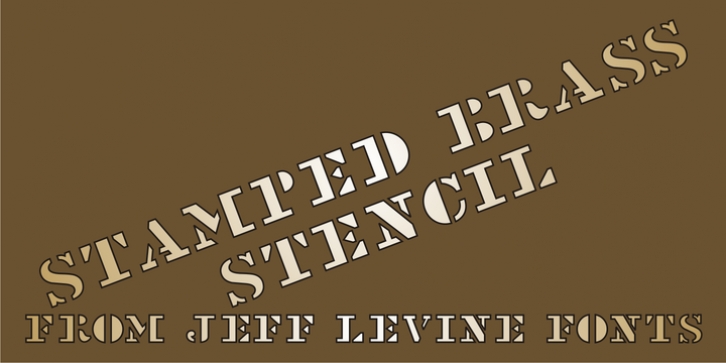Stamped Brass Stencil JNL font preview