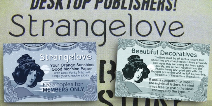 Strangelove font preview