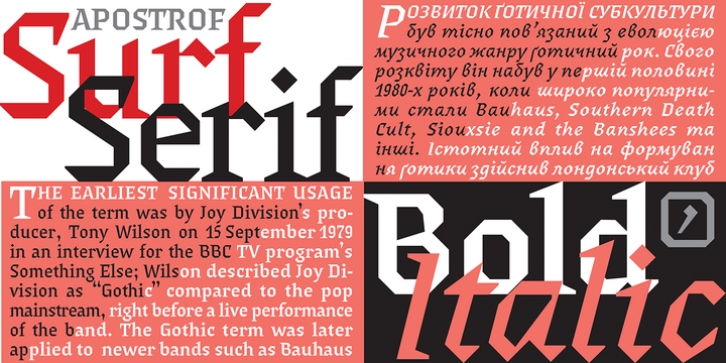 Surf Serif Pro font preview